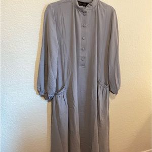 Women’s Gray Abaya Nursing Maternity Maxi Dress in Size 50